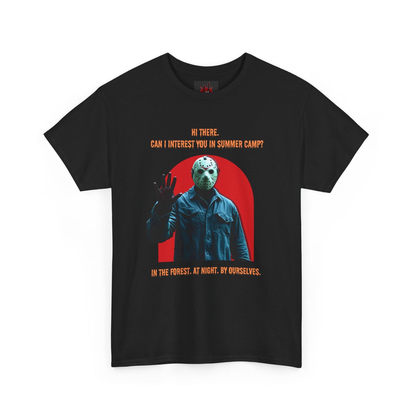 Horror Heavy Cotton Tee - 'Can I Interest You in Summer Camp?' Classic Horror Inspired Shirt