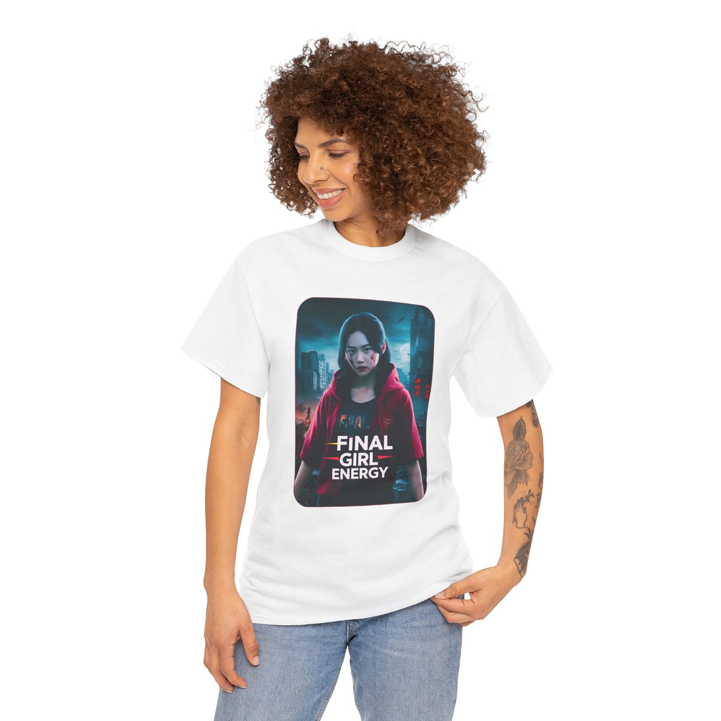 Final Girl Energy Unisex Heavy Cotton Tee - Horror Fan Shirt