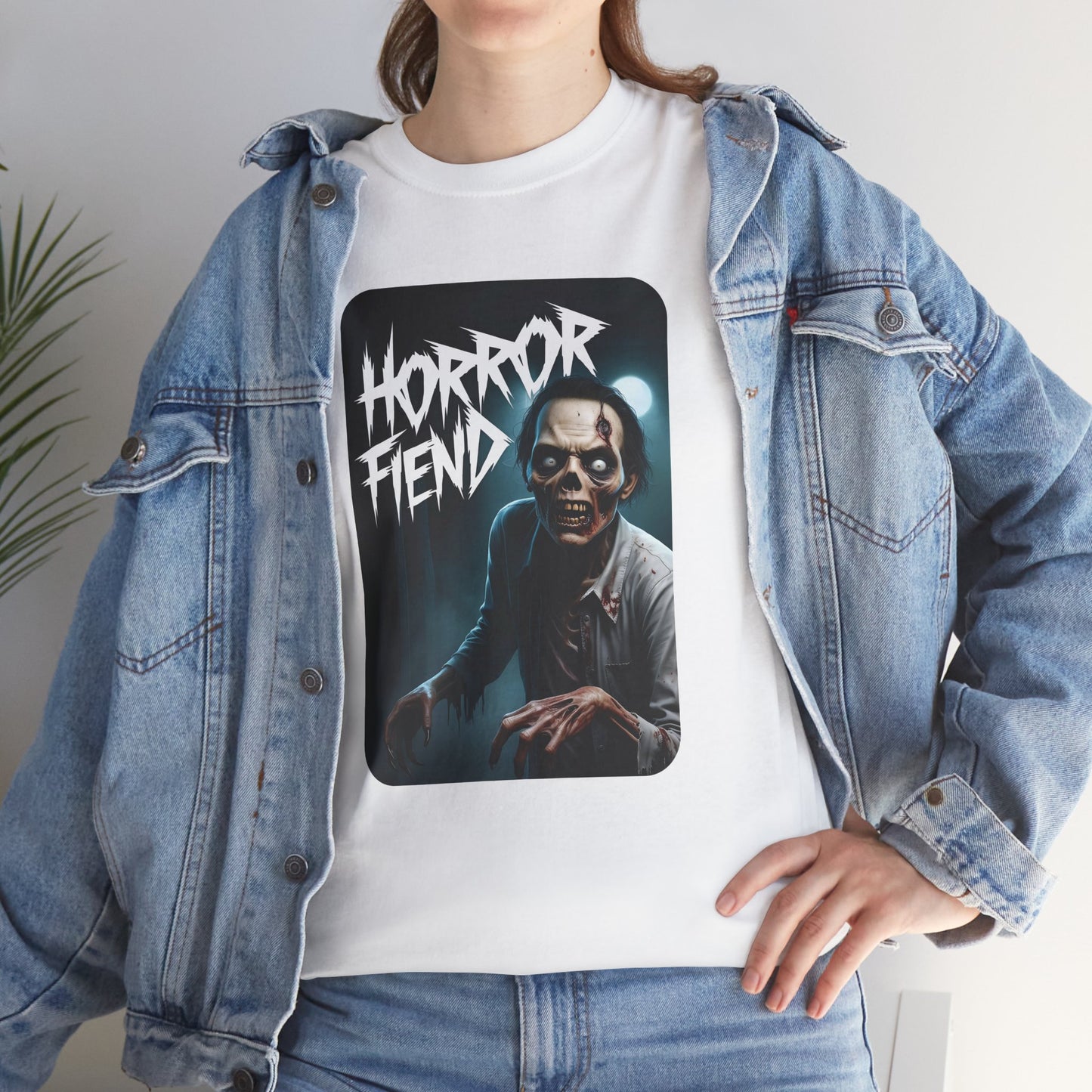 Horror Fiend Unisex Heavy Cotton Tee - Spooktacular Graphic Tee for Horror Enthusiasts