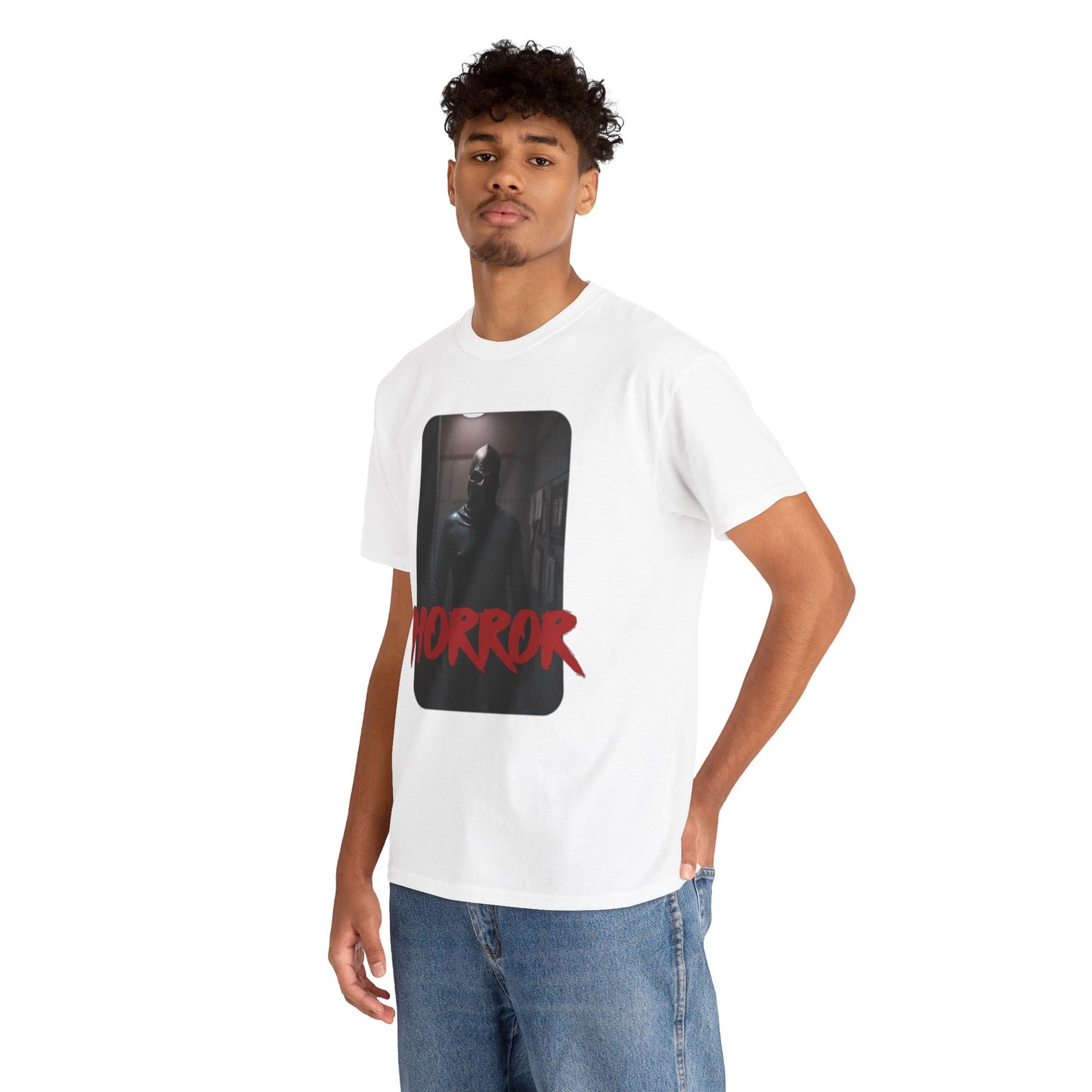 Horror-Themed Unisex Heavy Cotton Tee for Halloween and Horror Movie Fans