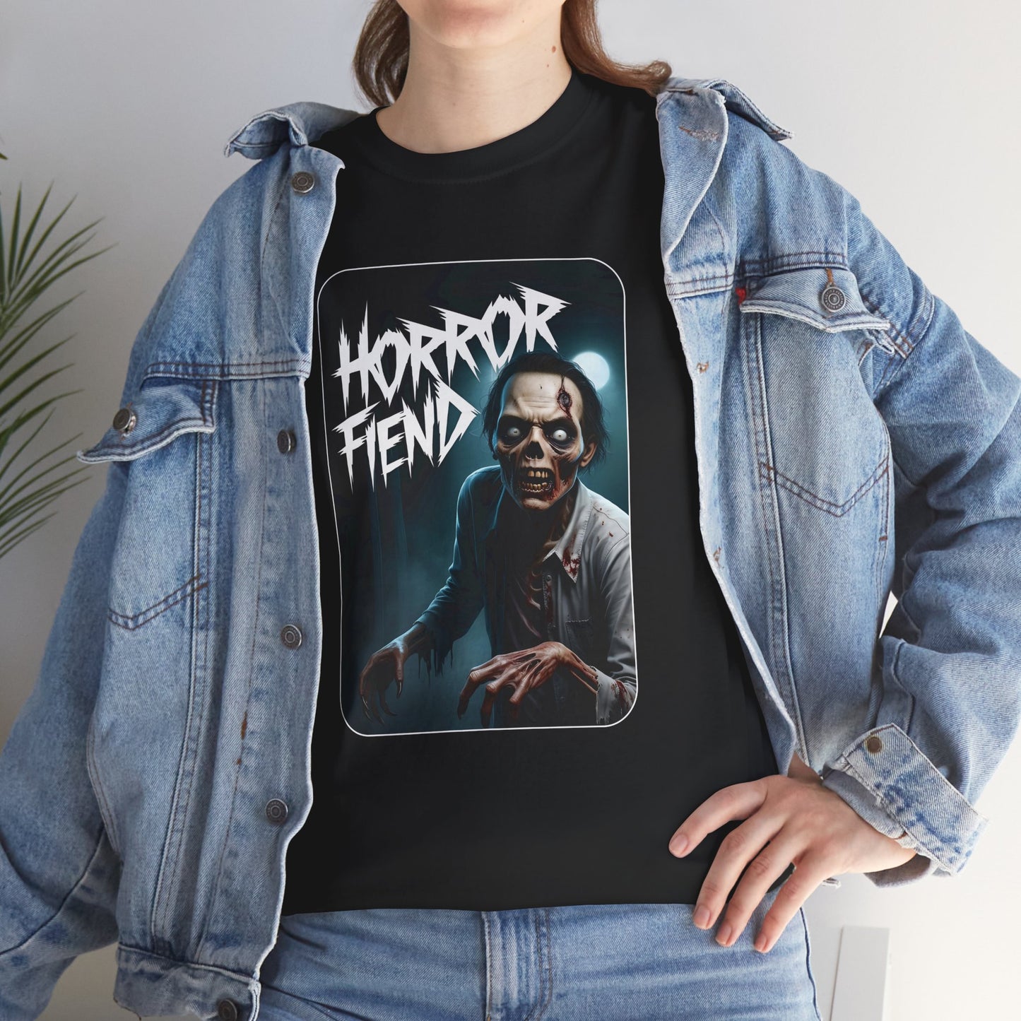 Horror Fiend Unisex Heavy Cotton Tee - Spooktacular Graphic Tee for Horror Enthusiasts