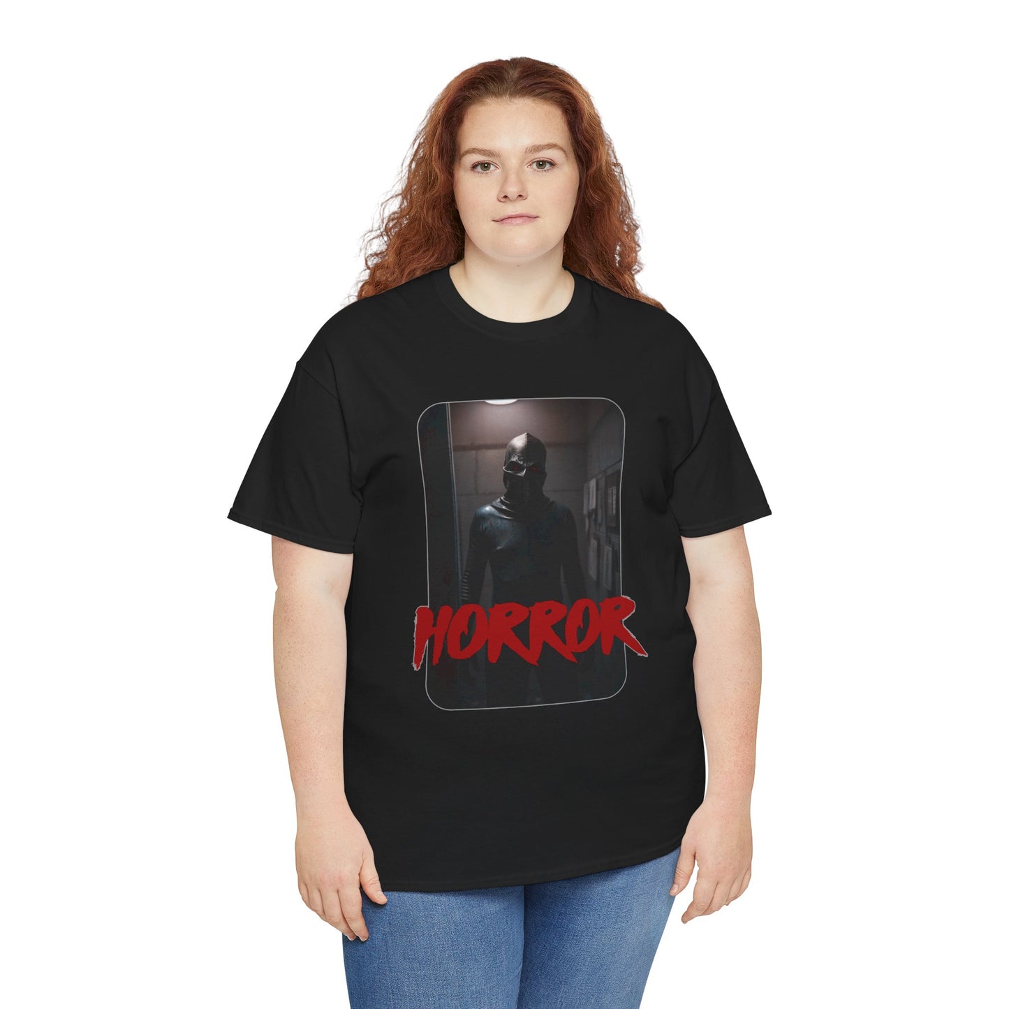 Horror-Themed Unisex Heavy Cotton Tee for Halloween and Horror Movie Fans