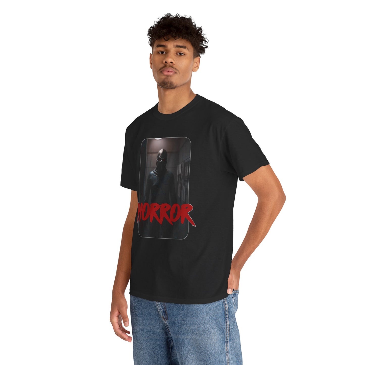 Horror-Themed Unisex Heavy Cotton Tee for Halloween and Horror Movie Fans