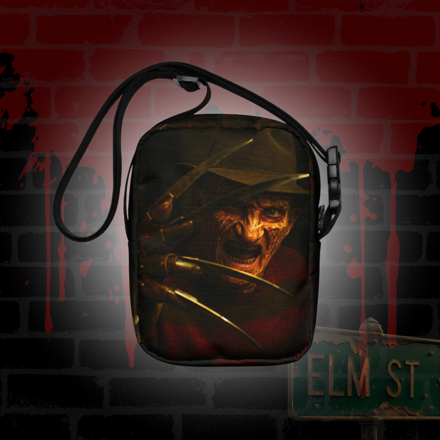 Classic Horror Freddy Closeup Crossbody Bag Elm Street Nightmare Canvas Purse Terrifying Horror Fan Gift Iconic Slasher