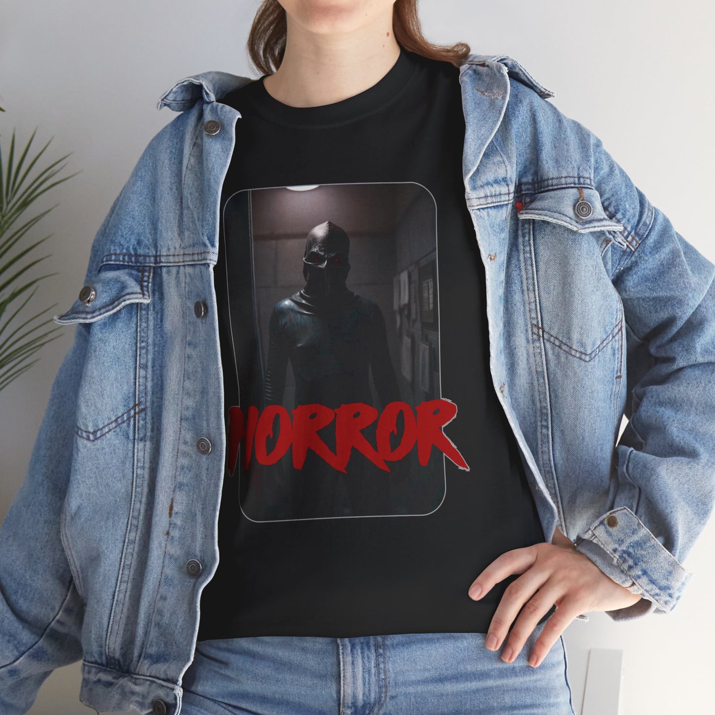 Horror-Themed Unisex Heavy Cotton Tee for Halloween and Horror Movie Fans