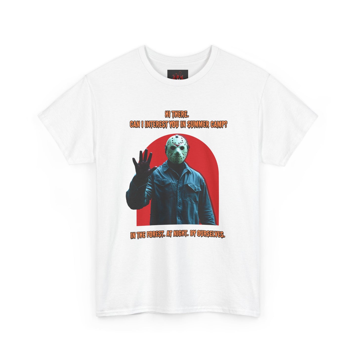 Horror Heavy Cotton Tee - 'Can I Interest You in Summer Camp?' Classic Horror Inspired Shirt