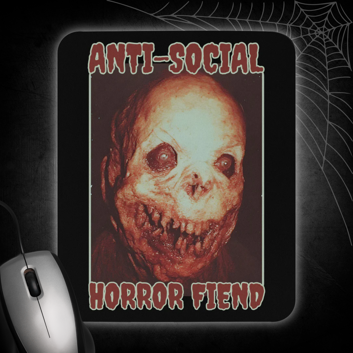 Anti-Social Horror Fiend Mouse Pad Exclusive Creepy Horror Face Mouse Pad