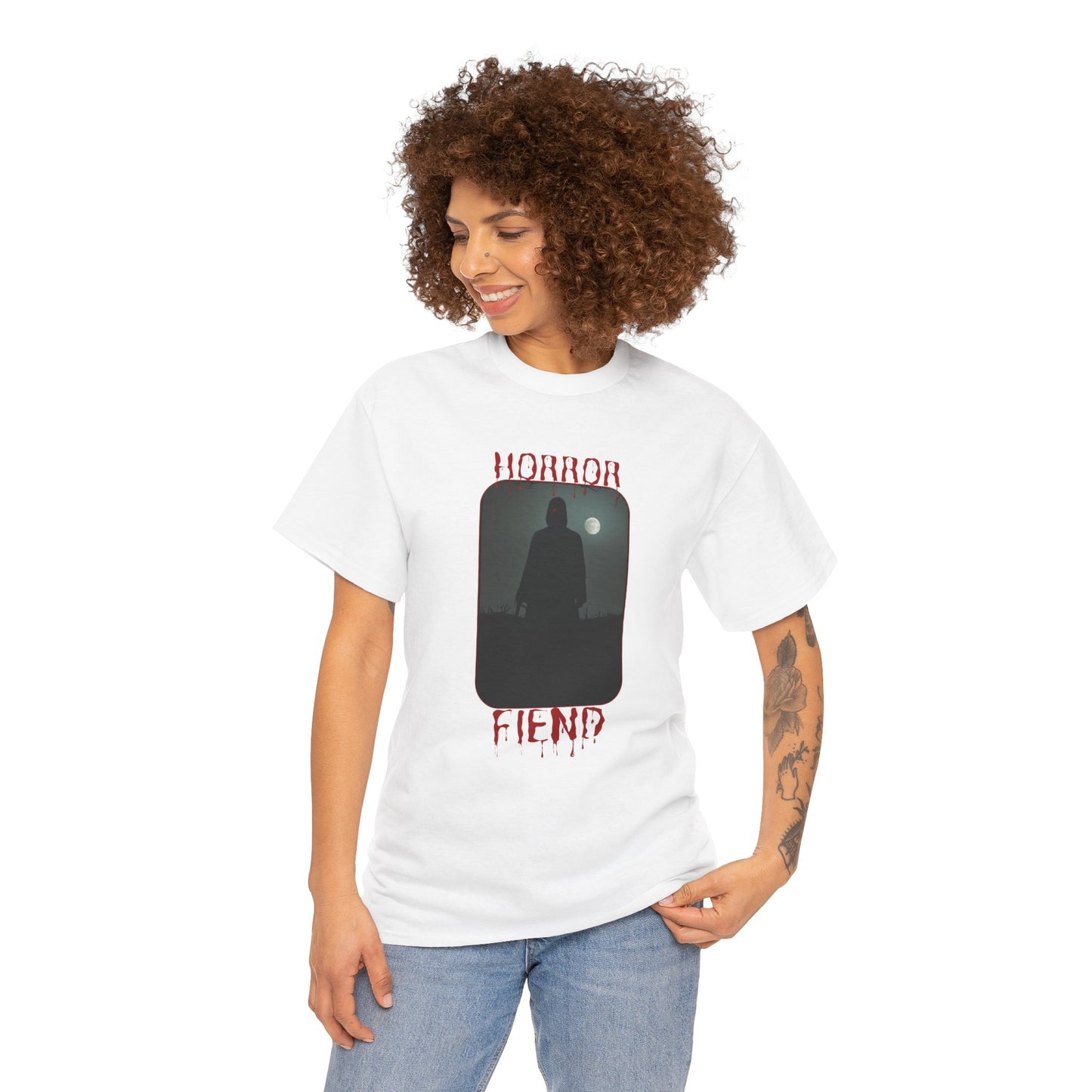 Horror Fiend Unisex Heavy Cotton Tee - Perfect for Halloween and Horror Lovers