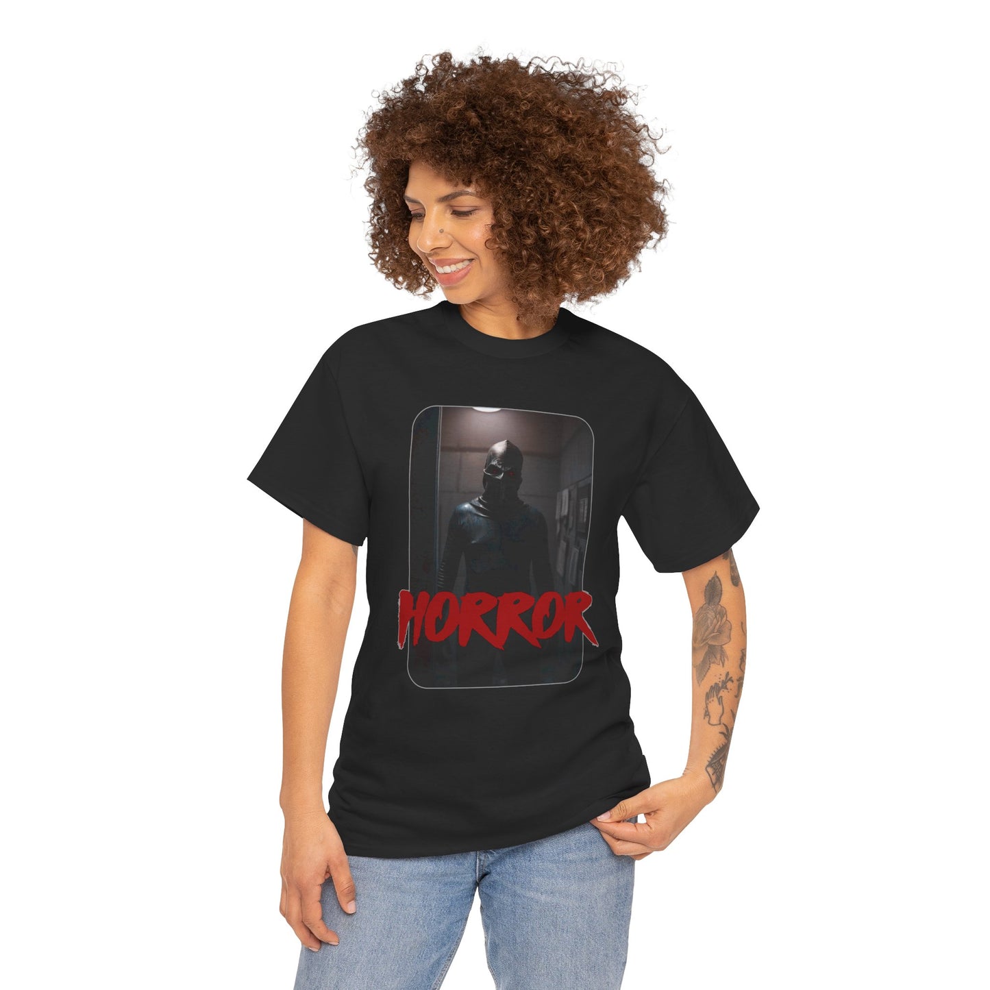 Horror-Themed Unisex Heavy Cotton Tee for Halloween and Horror Movie Fans