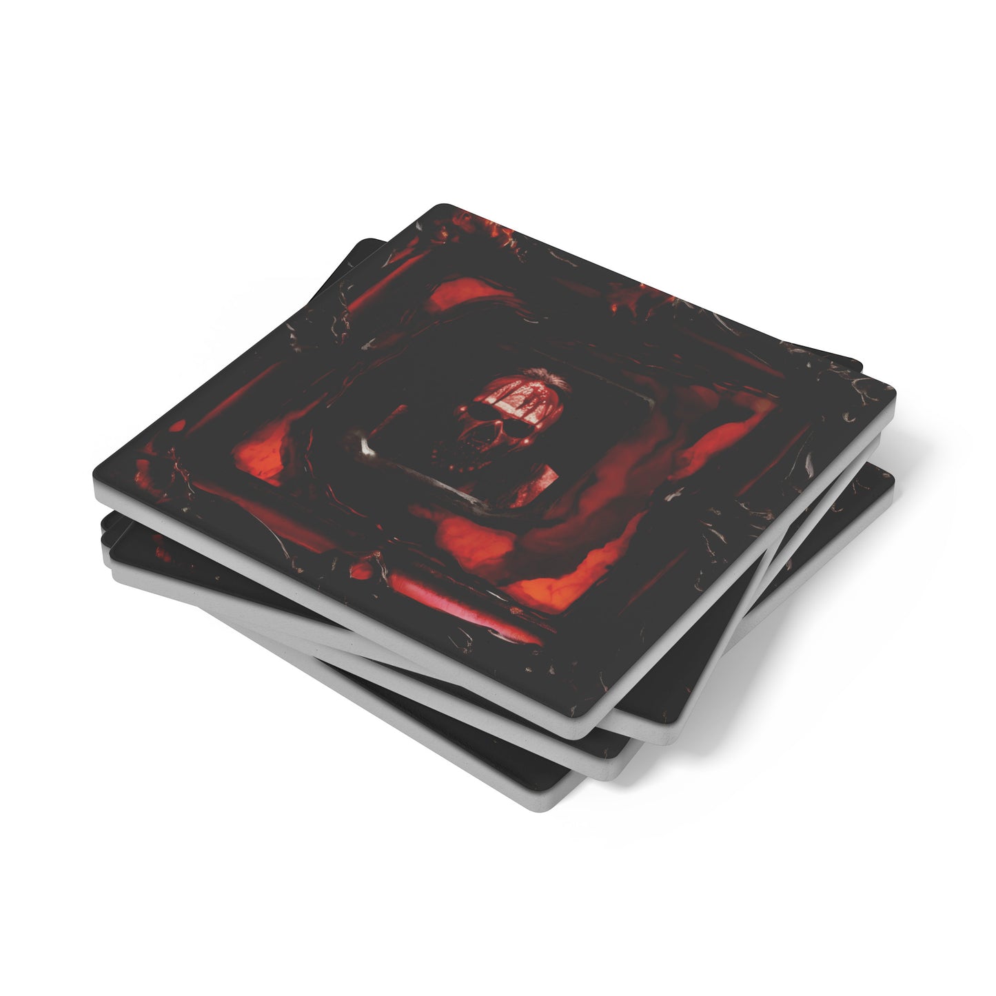 Gore Horror Skull Coasters, Set of 4
