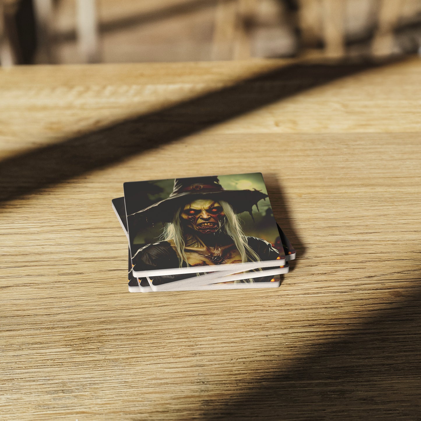 Cannibal Horror Witch Coasters, Set of 4