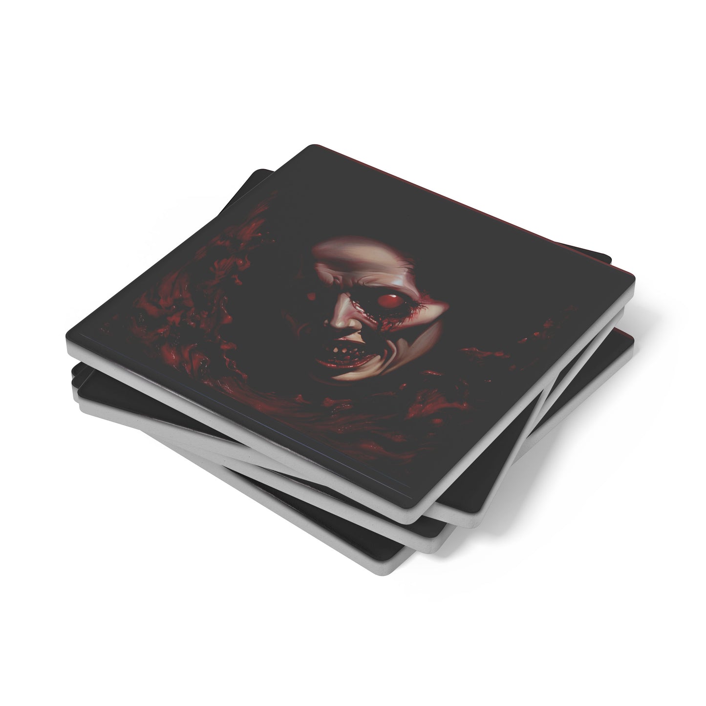 Red Eyed Zombie Horror Coasters