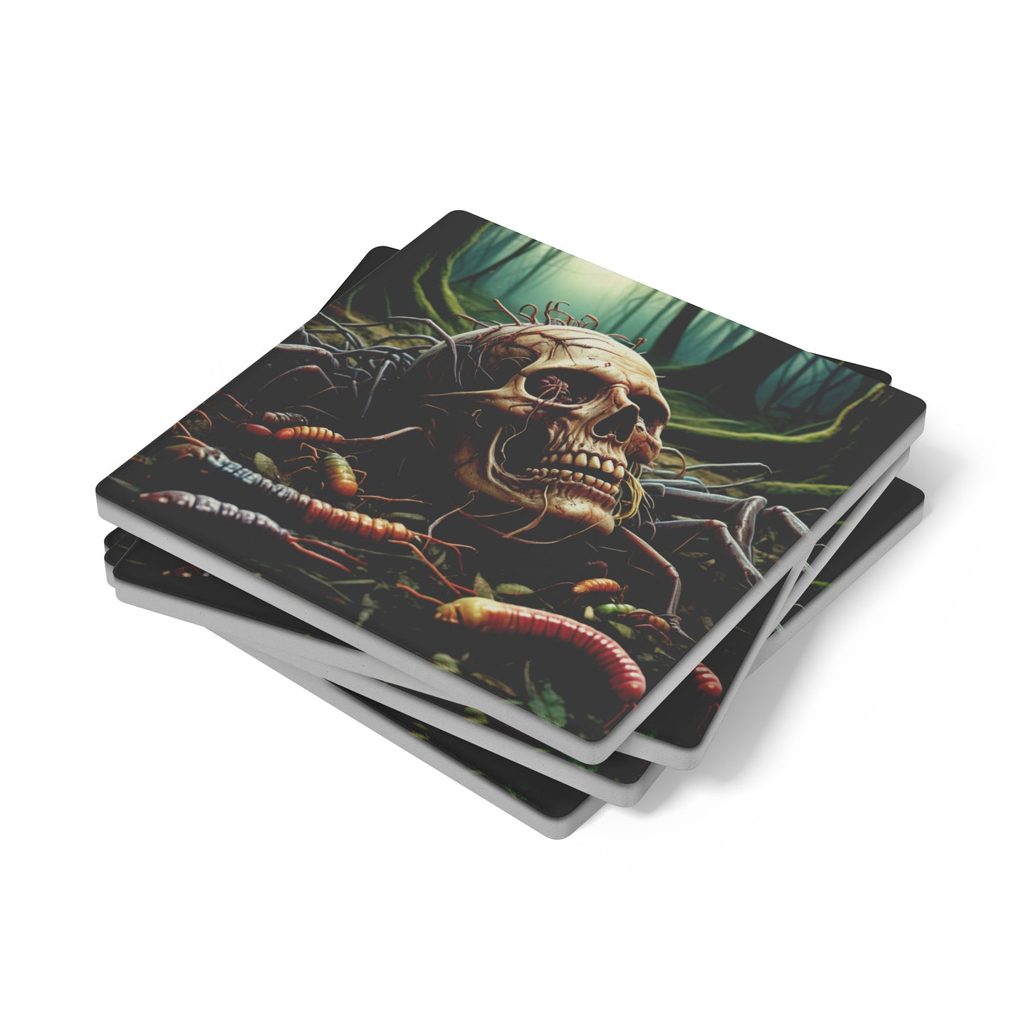 Stone Skull Coasters, Set of 4
