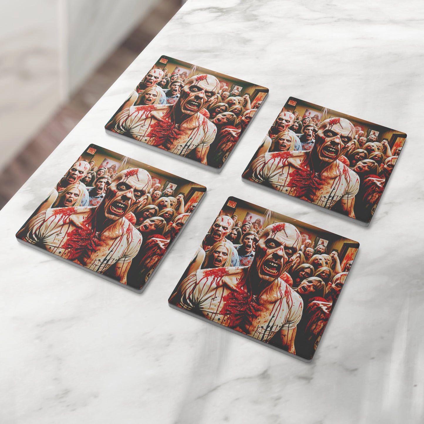 Zombie Horde Coasters, Set of 4