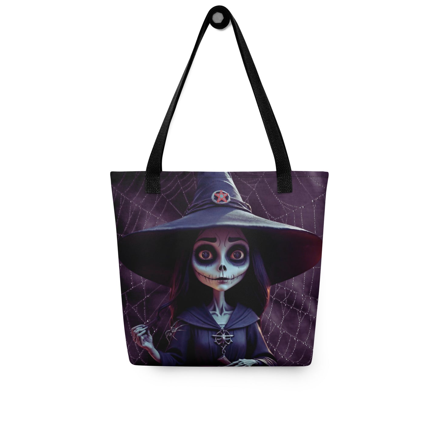 Witchy Tote Bag | Halloween Witch Tote Bag | Cartoon Witch Tote Bag