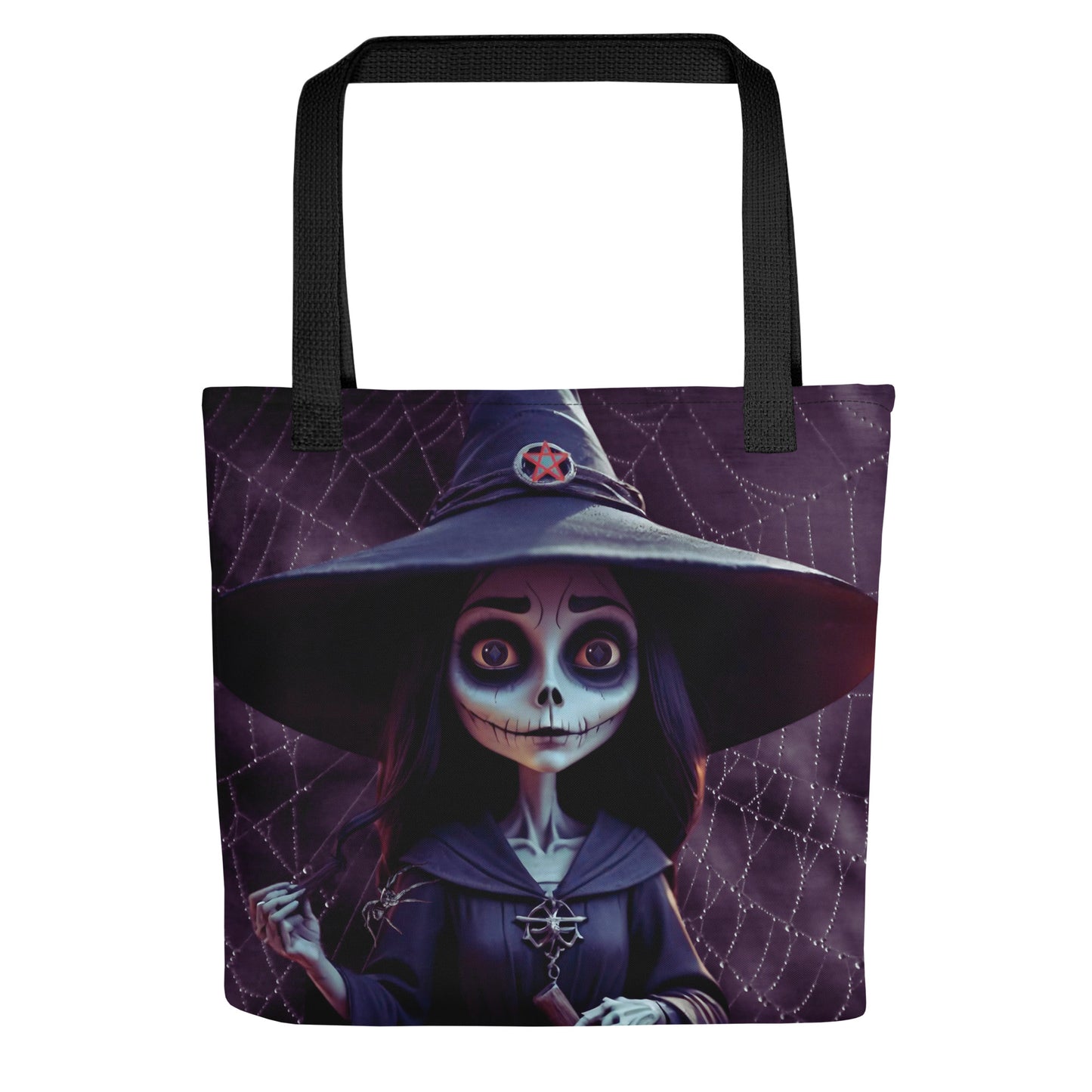 Witchy Tote Bag | Halloween Witch Tote Bag | Cartoon Witch Tote Bag