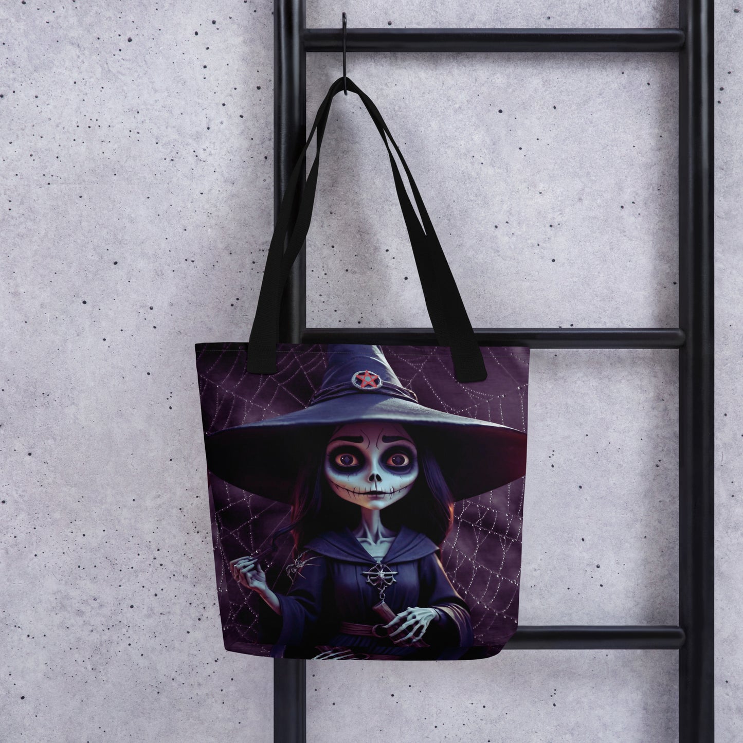 Witchy Tote Bag | Halloween Witch Tote Bag | Cartoon Witch Tote Bag