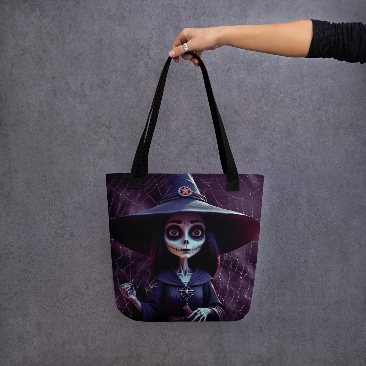Witchy Tote Bag | Halloween Witch Tote Bag | Cartoon Witch Tote Bag
