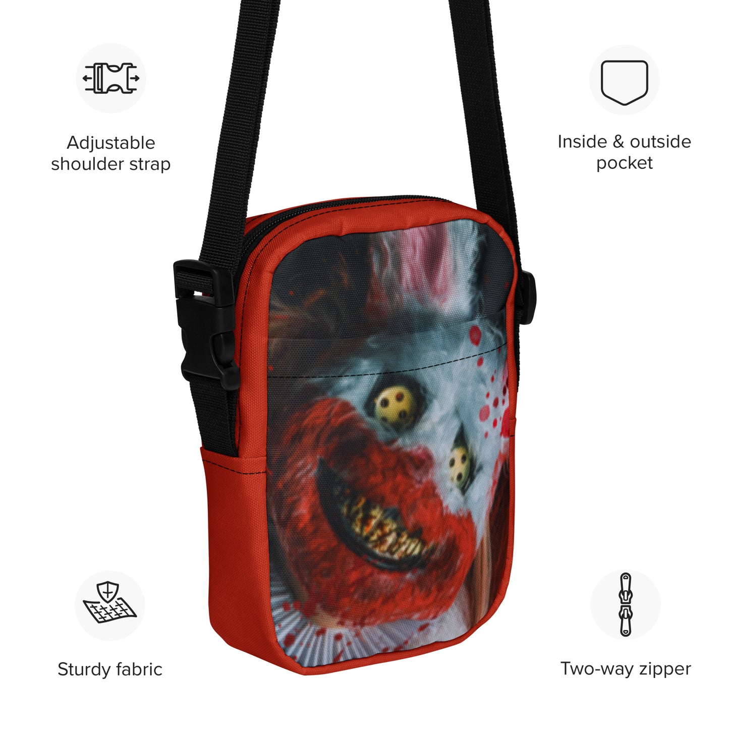 Horror Crossbody Bags Spooky Halloween Accessory Sinister Rabbit Bag Creepy Crossbody Bags
