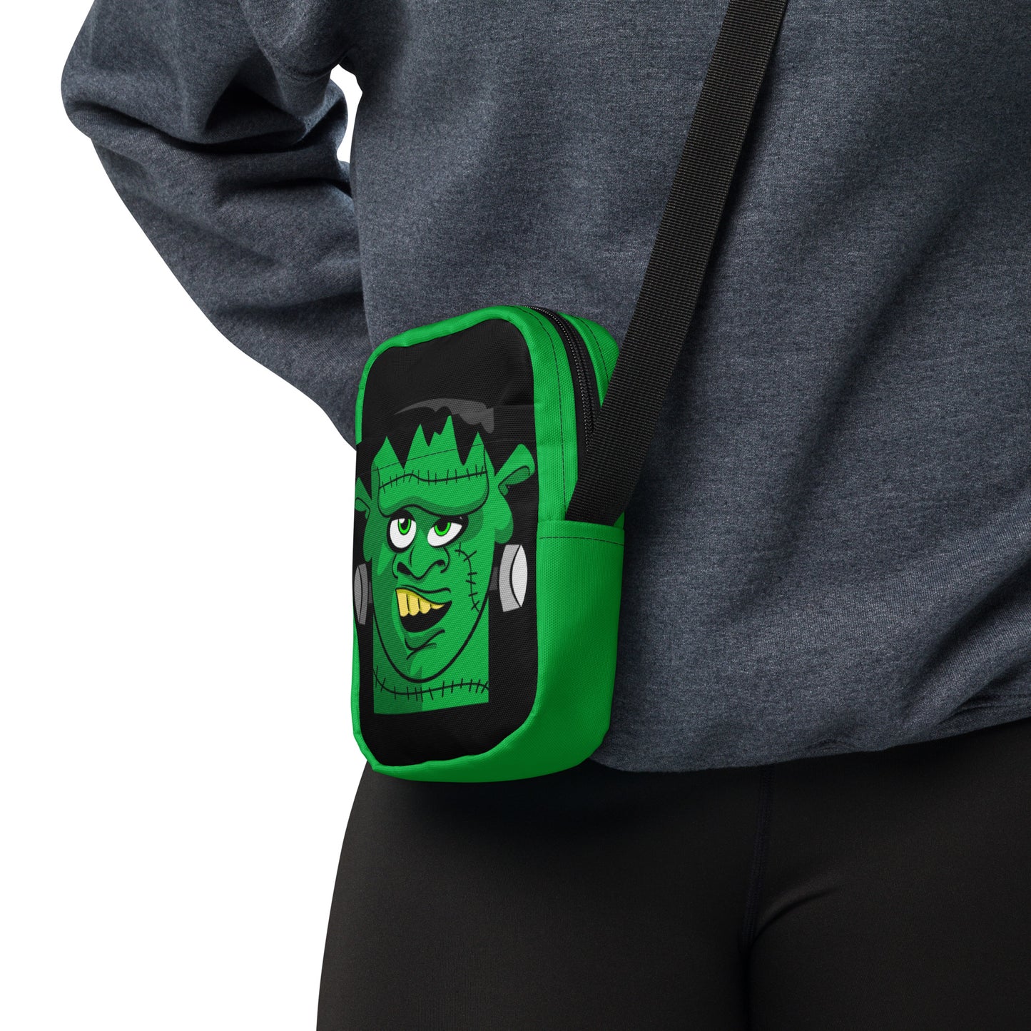 Frankenstein Monster Crossbody Bag Cute Halloween Accessory Trick or Treat Bag for Kids Fun Crossbody Bag