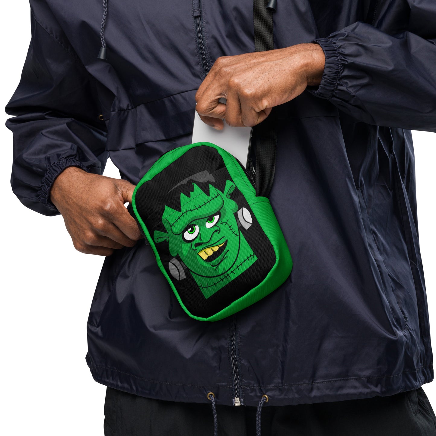Frankenstein Monster Crossbody Bag Cute Halloween Accessory Trick or Treat Bag for Kids Fun Crossbody Bag