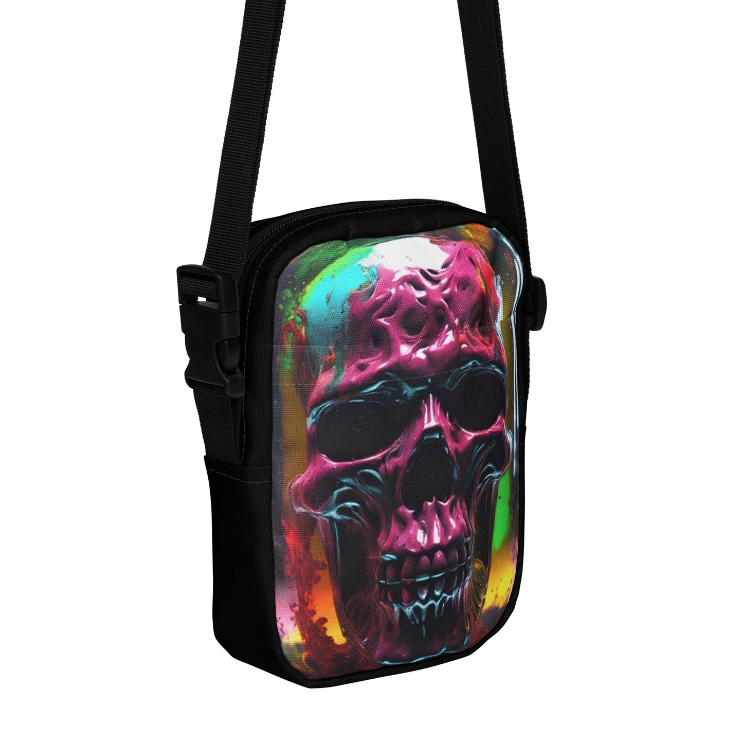Unique Horror Crossbody Bag Macabre Purse with Crossbody Strap Skull Lovers Handbag Crossbody with Skull