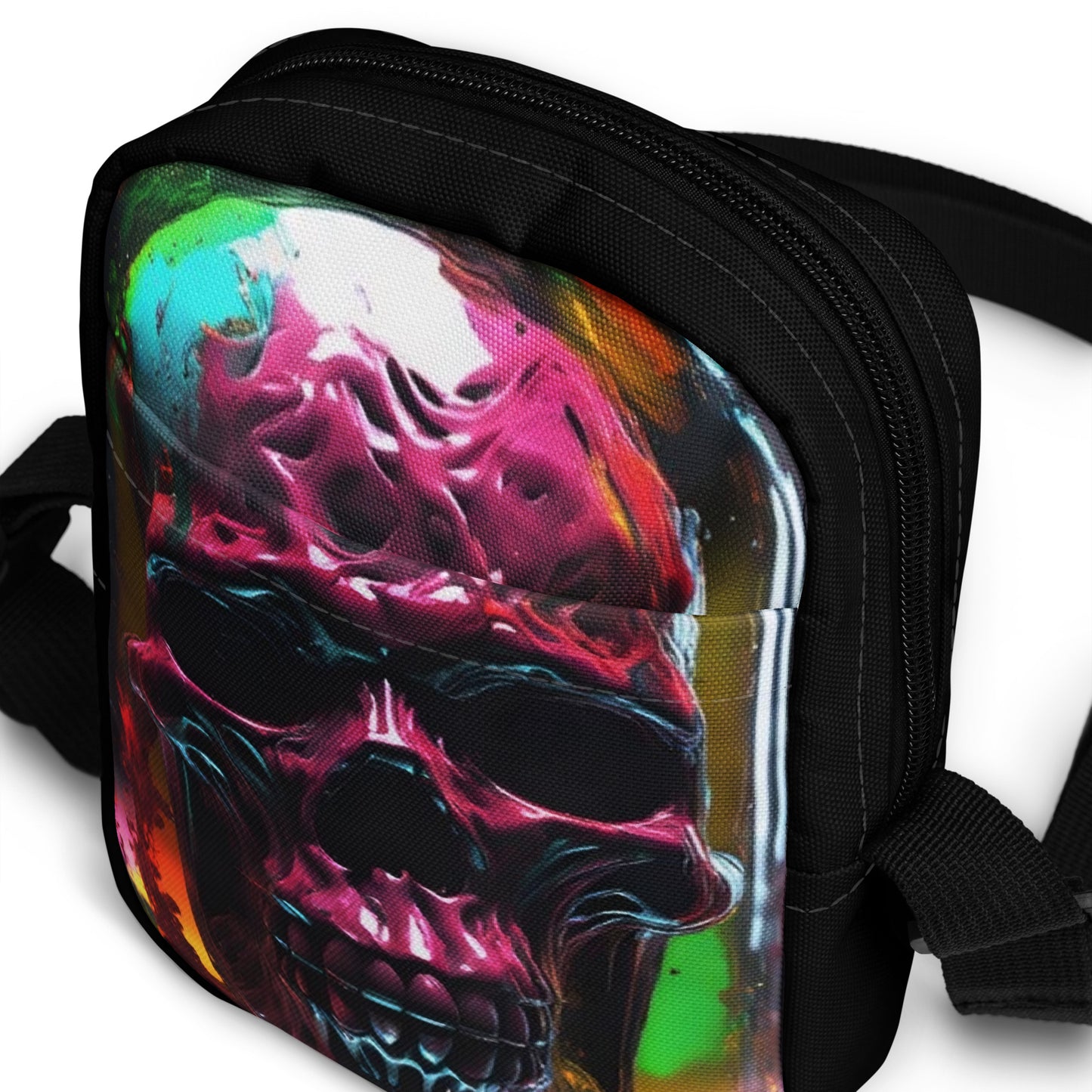 Unique Horror Crossbody Bag Macabre Purse with Crossbody Strap Skull Lovers Handbag Crossbody with Skull