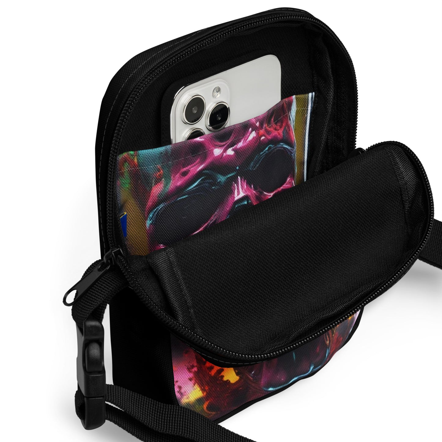 Unique Horror Crossbody Bag Macabre Purse with Crossbody Strap Skull Lovers Handbag Crossbody with Skull