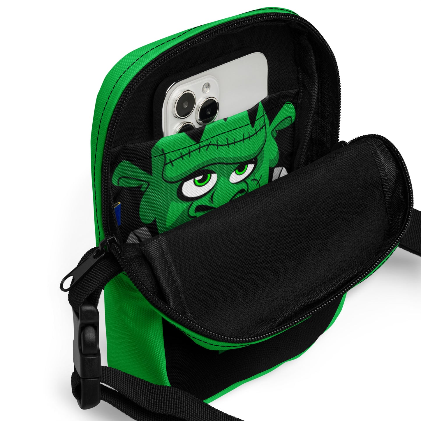 Frankenstein Monster Crossbody Bag Cute Halloween Accessory Trick or Treat Bag for Kids Fun Crossbody Bag