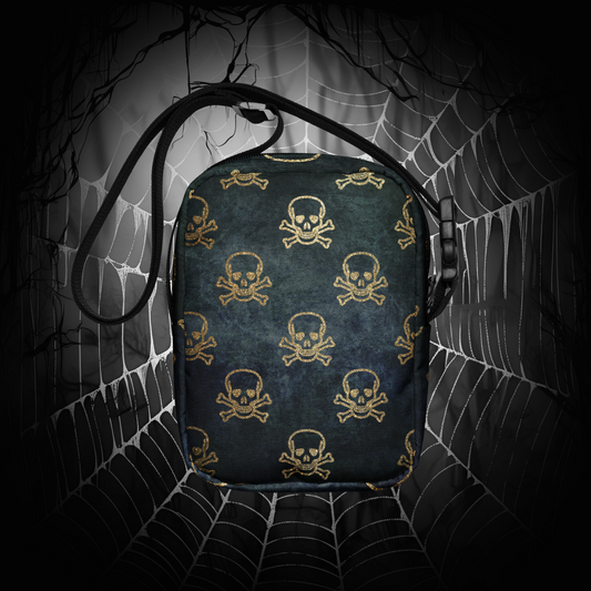 Skull Pattern Crossbody Bag Skull Lovers Handbag Horror Fanny Pack Skull and Crossbones Bag Skull Crossbody