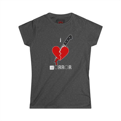 I Love Horror Women's Graphic Tee - Perfect for Halloween Fans