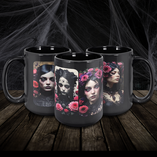 Floral Goth Girl 15oz Ceramic Mug