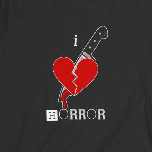 I Love Horror Women's Graphic Tee - Perfect for Halloween Fans