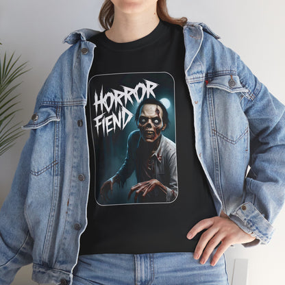 Horror Fiend Unisex Heavy Cotton Tee - Spooktacular Graphic Tee for Horror Enthusiasts
