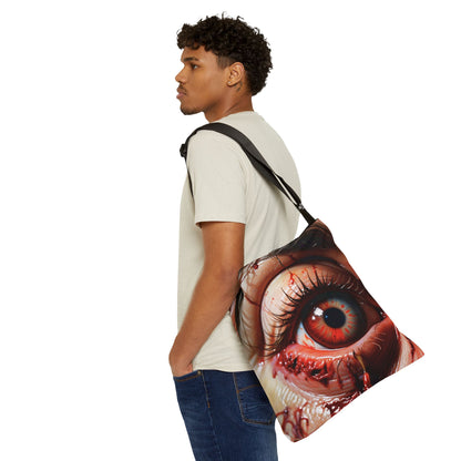 Gore Horror Eyeball Adjustable Tote Bag for Horror Lovers