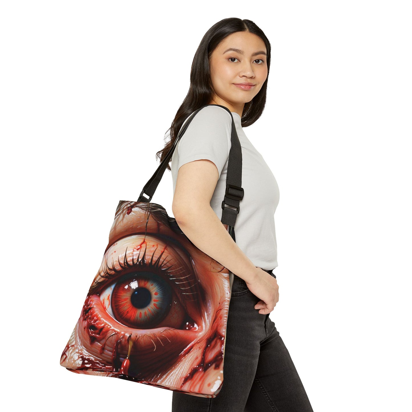 Gore Horror Eyeball Adjustable Tote Bag for Horror Lovers