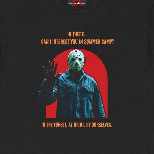 Horror Heavy Cotton Tee - 'Can I Interest You in Summer Camp?' Classic Horror Inspired Shirt