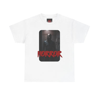 Horror-Themed Unisex Heavy Cotton Tee for Halloween and Horror Movie Fans