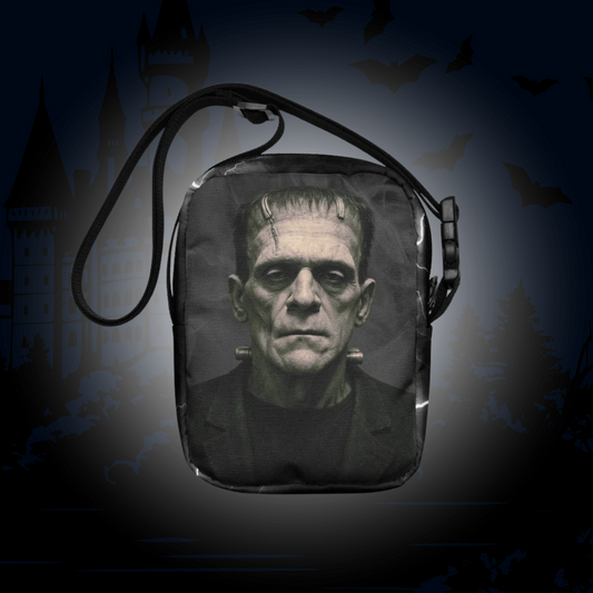Classic Frankenstein Crossbody Bag Monster Portrait Canvas Purse Vintage Horror Fan Gift Spooky Halloween Accessory