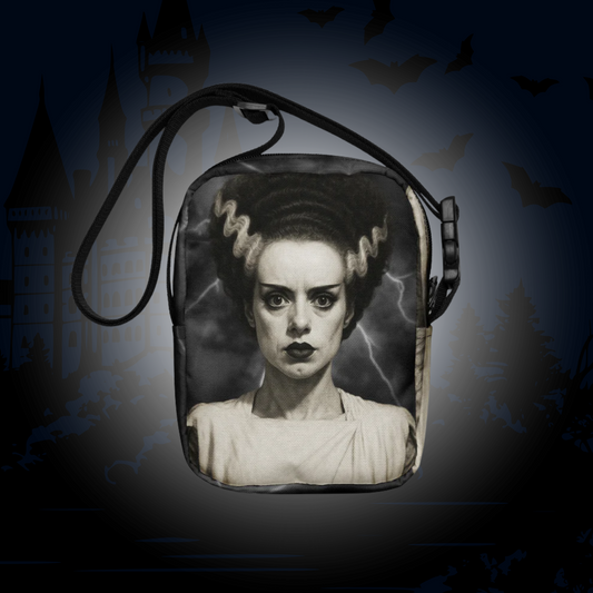 Bride of Frankenstein Crossbody Bag Classic Monster Canvas Purse Horror Fan Gift Spooky Halloween Accessory Iconic Film