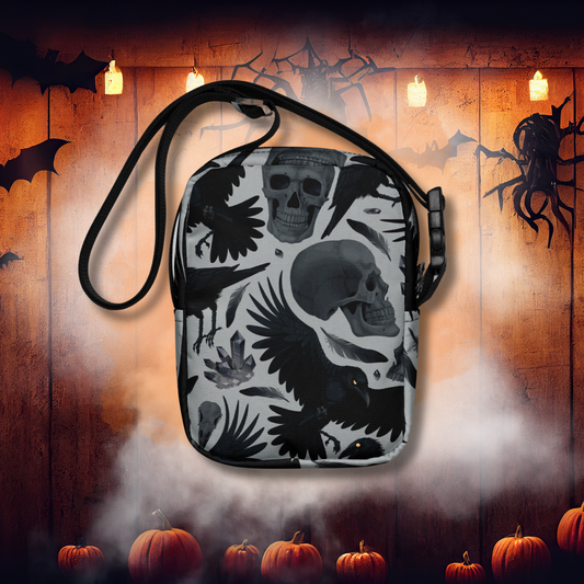 Gothic Crow Crossbody Bag Eerie Halloween Accessory Spooky Crossbody Bag Halloween Handbag