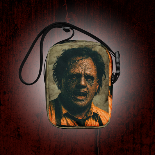 Texas Chainsaw Grotesque Face Horror Bag Faux Leather Slasher Movie Purse Halloween Accessory Slashercore Crossbody Everyday Carry