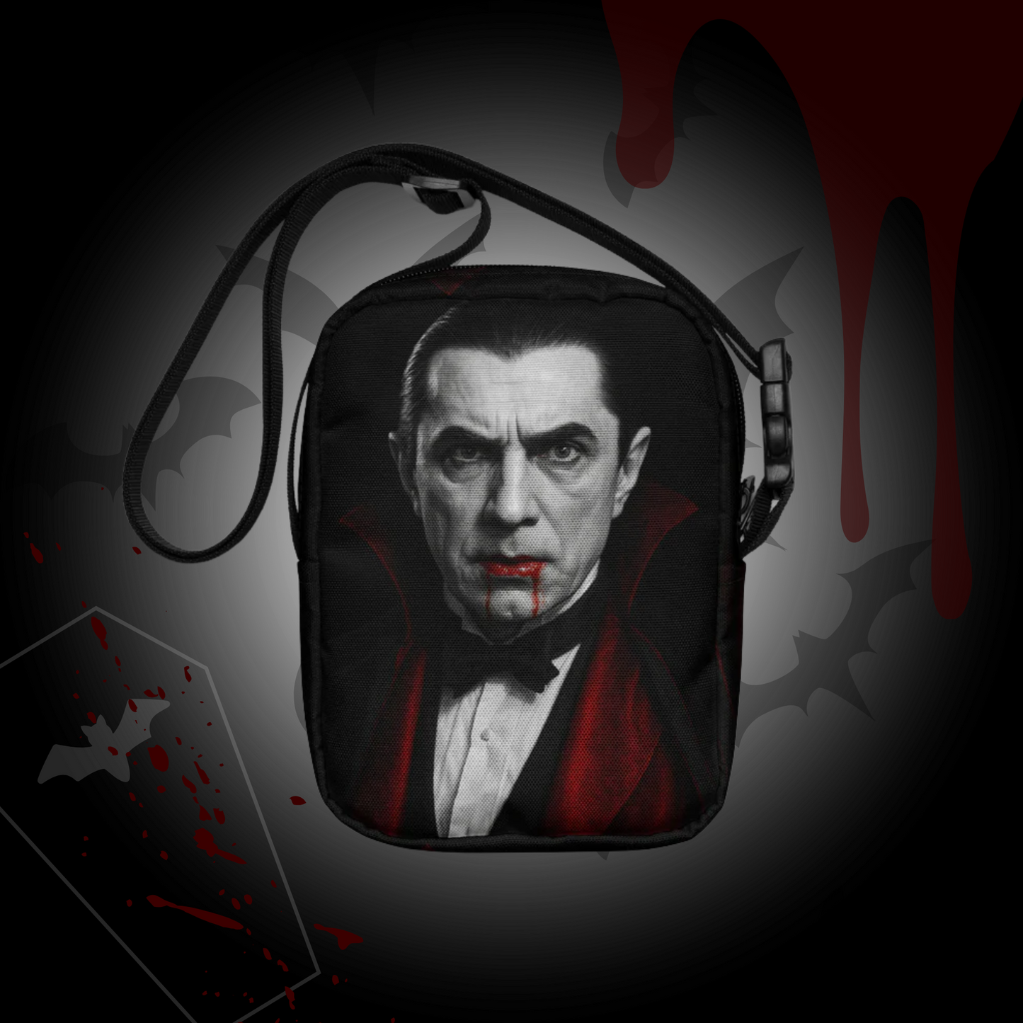 Classic Dracula Crossbody Bag Vampire Lord Canvas Purse Gothic Horror Fan Gift Spooky Halloween Accessory Iconic Film