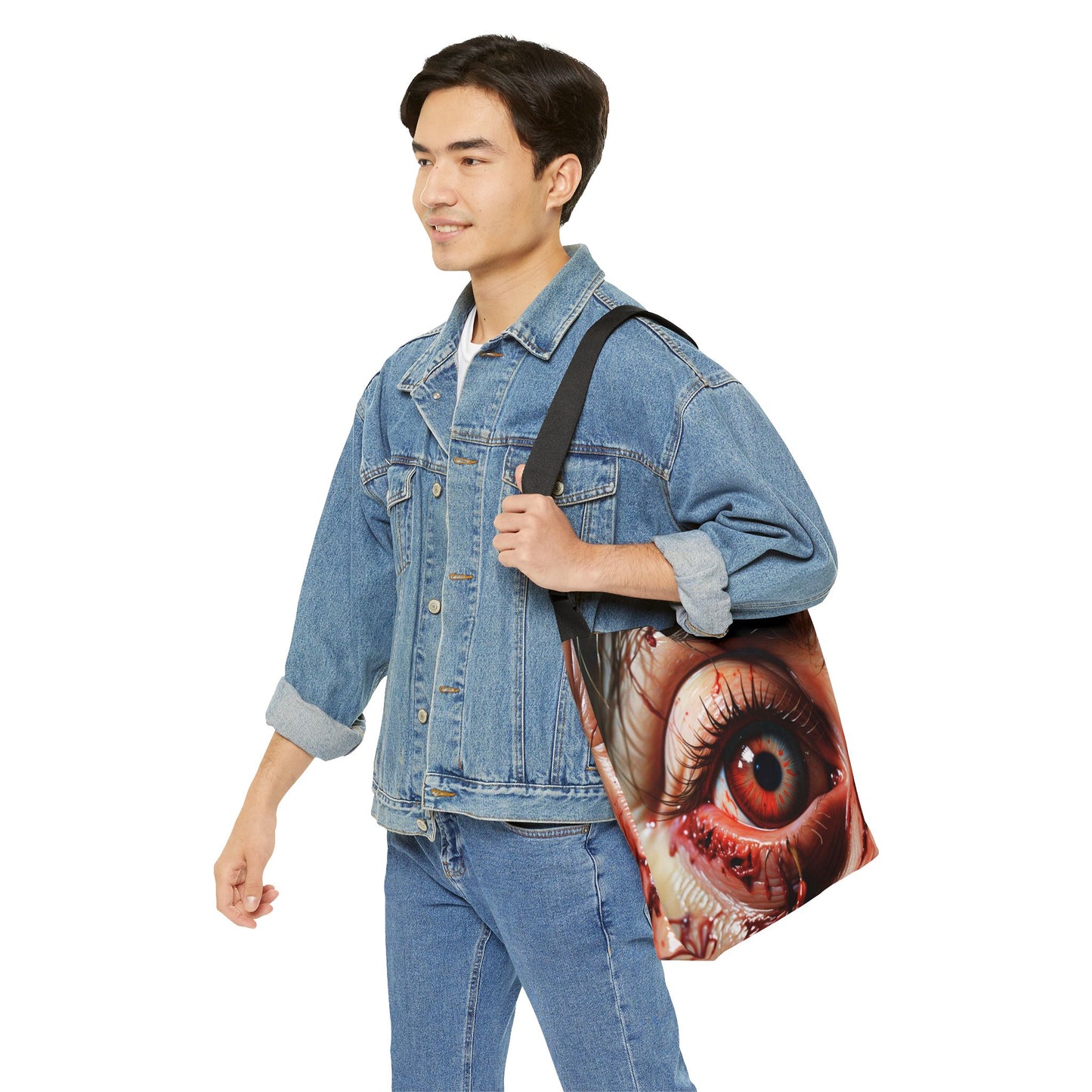 Gore Horror Eyeball Adjustable Tote Bag for Horror Lovers