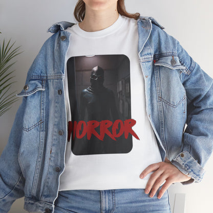 Horror-Themed Unisex Heavy Cotton Tee for Halloween and Horror Movie Fans