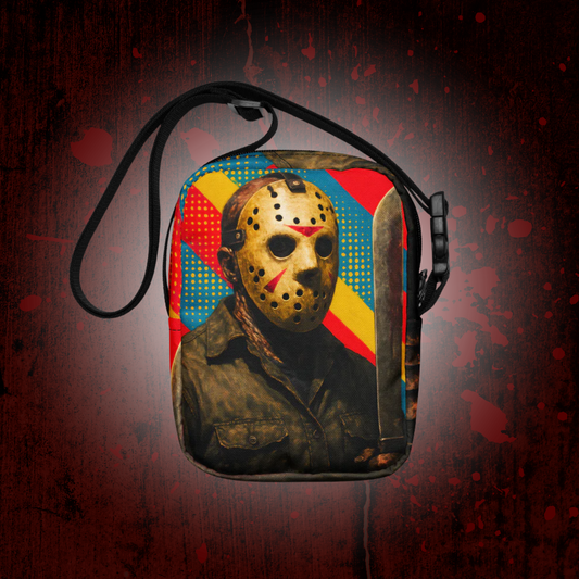 Pop-Art Style Classic Horror Villain Jason Crossbody Bag Retro Halloween Canvas Purse Vintage Horror Fan Gift Classic Slasher Film