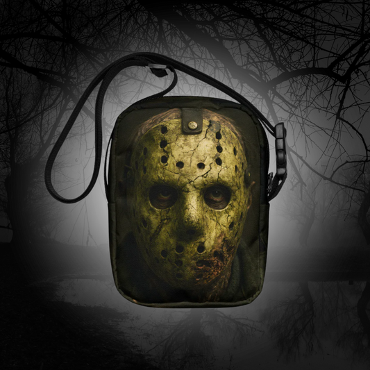 Iconic Horror Character Jason Mask Crossbody Bag Canvas Purse Hockey Mask Horror Fan Gift Spooky Slasher Accessory