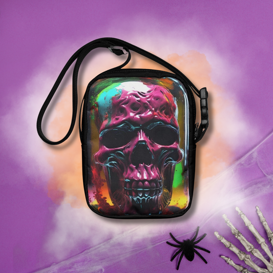 Unique Horror Crossbody Bag Macabre Purse with Crossbody Strap Skull Lovers Handbag Crossbody with Skull