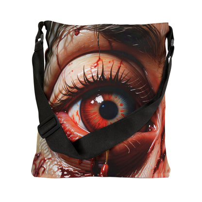 Gore Horror Eyeball Adjustable Tote Bag for Horror Lovers