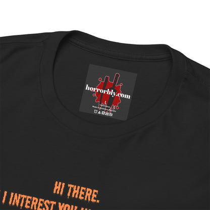 Horror Heavy Cotton Tee - 'Can I Interest You in Summer Camp?' Classic Horror Inspired Shirt